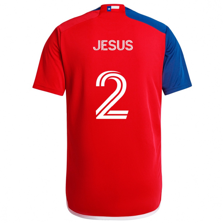 Kinder Fußball Geovane Jesus #2 Blau Rot Heimtrikot Trikot 2024/25 T-Shirt Luxemburg