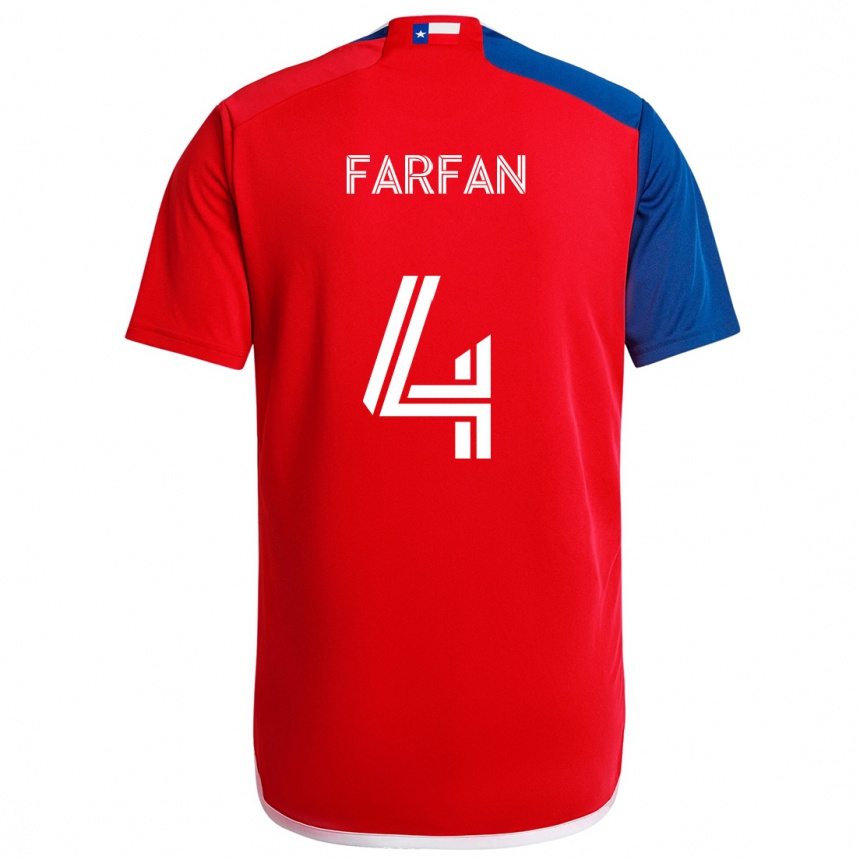 Kinder Fußball Marco Farfán #4 Blau Rot Heimtrikot Trikot 2024/25 T-Shirt Luxemburg