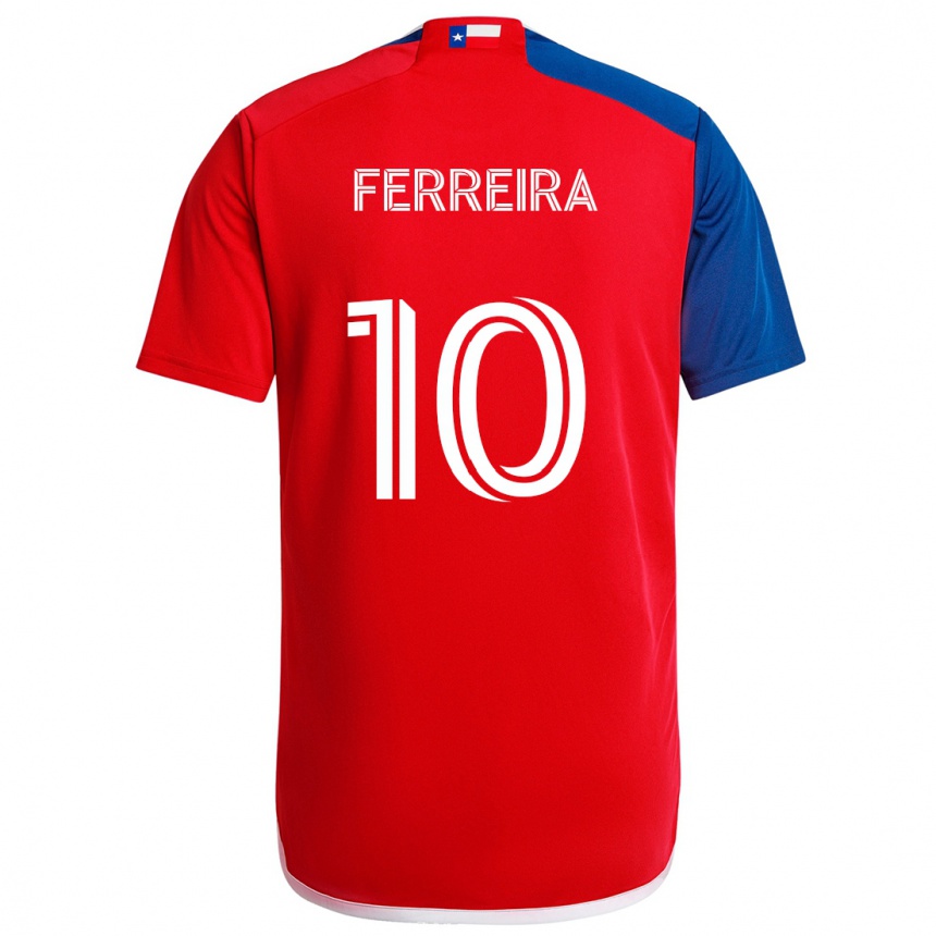 Kinder Fußball Jesús Ferreira #10 Blau Rot Heimtrikot Trikot 2024/25 T-Shirt Luxemburg