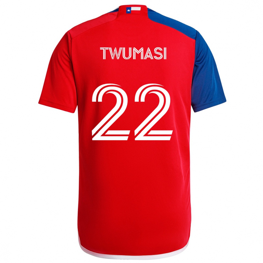 Kinder Fußball Ema Twumasi #22 Blau Rot Heimtrikot Trikot 2024/25 T-Shirt Luxemburg