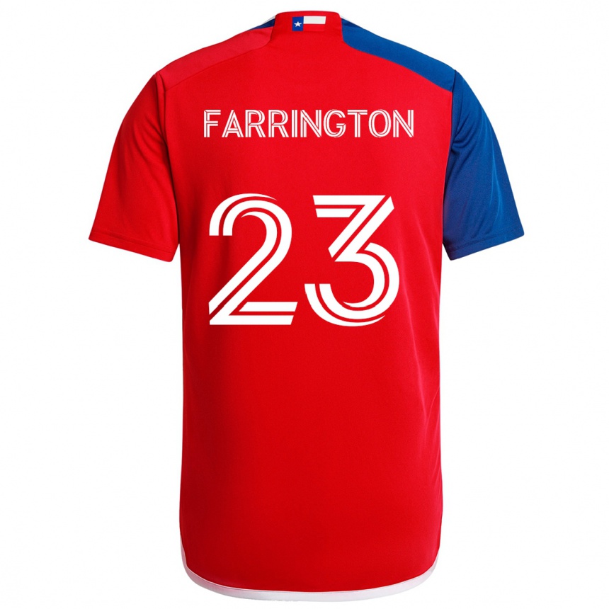 Kinder Fußball Logan Farrington #23 Blau Rot Heimtrikot Trikot 2024/25 T-Shirt Luxemburg