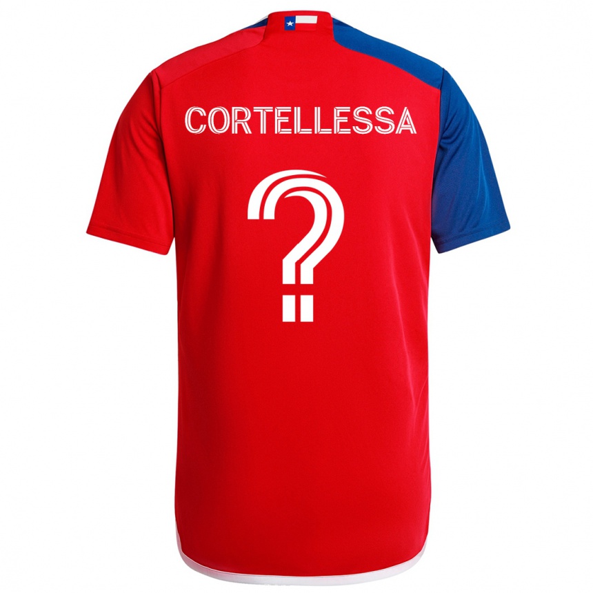 Kinder Fußball Michael Cortellessa #0 Blau Rot Heimtrikot Trikot 2024/25 T-Shirt Luxemburg