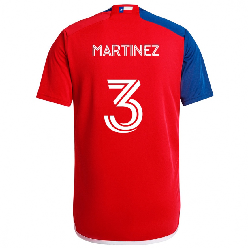 Kinder Fußball José Antonio Martínez #3 Blau Rot Heimtrikot Trikot 2024/25 T-Shirt Luxemburg