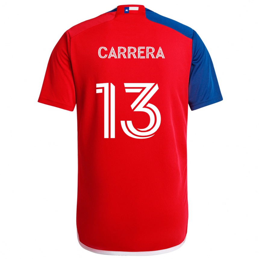 Kinder Fußball Antonio Carrera #13 Blau Rot Heimtrikot Trikot 2024/25 T-Shirt Luxemburg