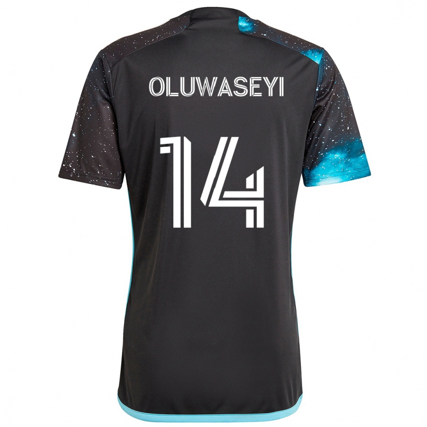 Kinder Fußball Tani Oluwaseyi #14 Schwarz Blau Heimtrikot Trikot 2024/25 T-Shirt Luxemburg