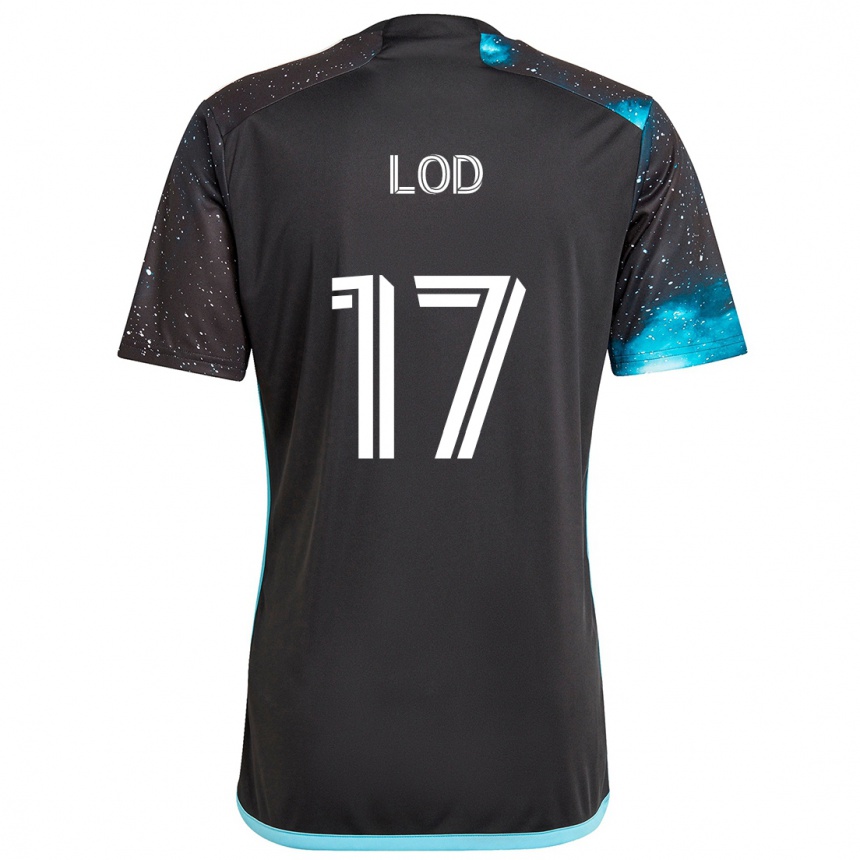 Kinder Fußball Robin Lod #17 Schwarz Blau Heimtrikot Trikot 2024/25 T-Shirt Luxemburg