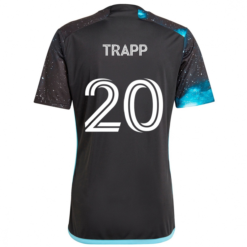 Kinder Fußball Wil Trapp #20 Schwarz Blau Heimtrikot Trikot 2024/25 T-Shirt Luxemburg