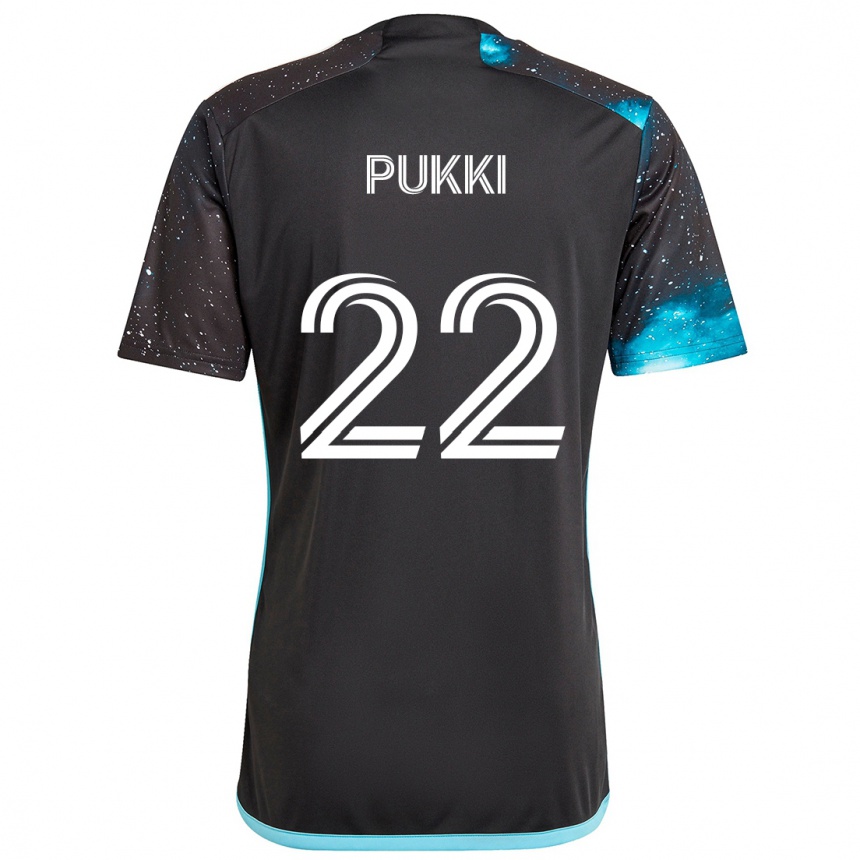 Kinder Fußball Teemu Pukki #22 Schwarz Blau Heimtrikot Trikot 2024/25 T-Shirt Luxemburg