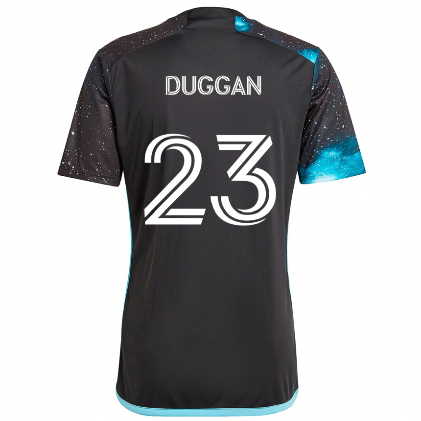 Kinder Fußball Morris Duggan #23 Schwarz Blau Heimtrikot Trikot 2024/25 T-Shirt Luxemburg