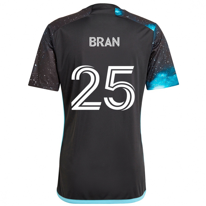 Kinder Fußball Alejandro Bran #25 Schwarz Blau Heimtrikot Trikot 2024/25 T-Shirt Luxemburg