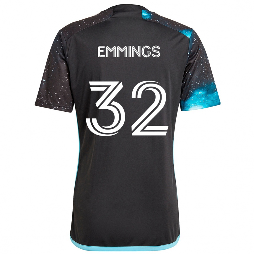 Kinder Fußball Fred Emmings #32 Schwarz Blau Heimtrikot Trikot 2024/25 T-Shirt Luxemburg