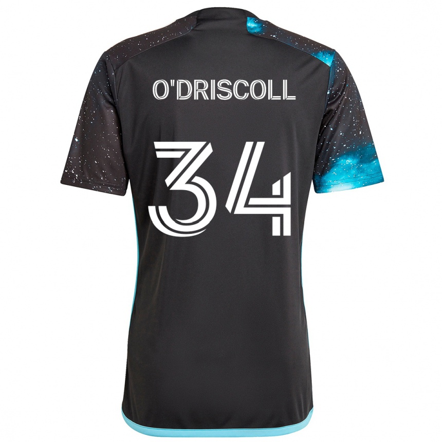 Kinder Fußball Rory O'driscoll #34 Schwarz Blau Heimtrikot Trikot 2024/25 T-Shirt Luxemburg