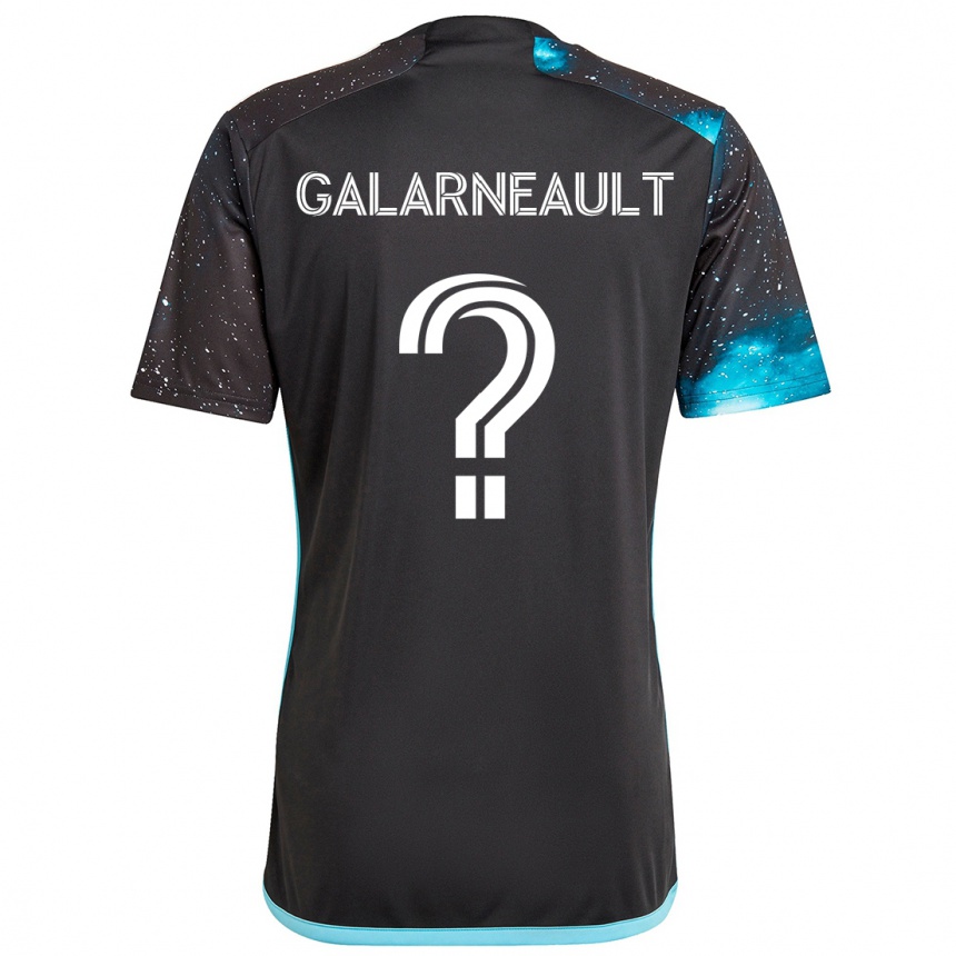 Kinder Fußball Benjamin Galarneault #0 Schwarz Blau Heimtrikot Trikot 2024/25 T-Shirt Luxemburg