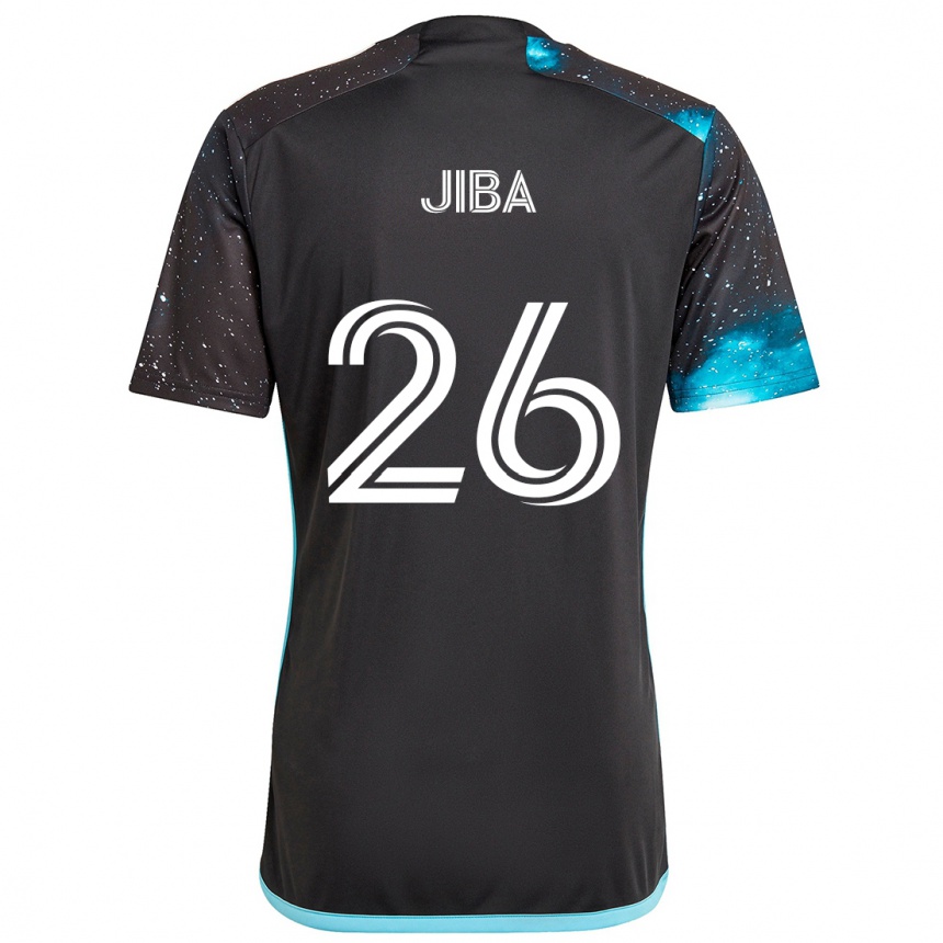 Kinder Fußball Ryen Jiba #26 Schwarz Blau Heimtrikot Trikot 2024/25 T-Shirt Luxemburg