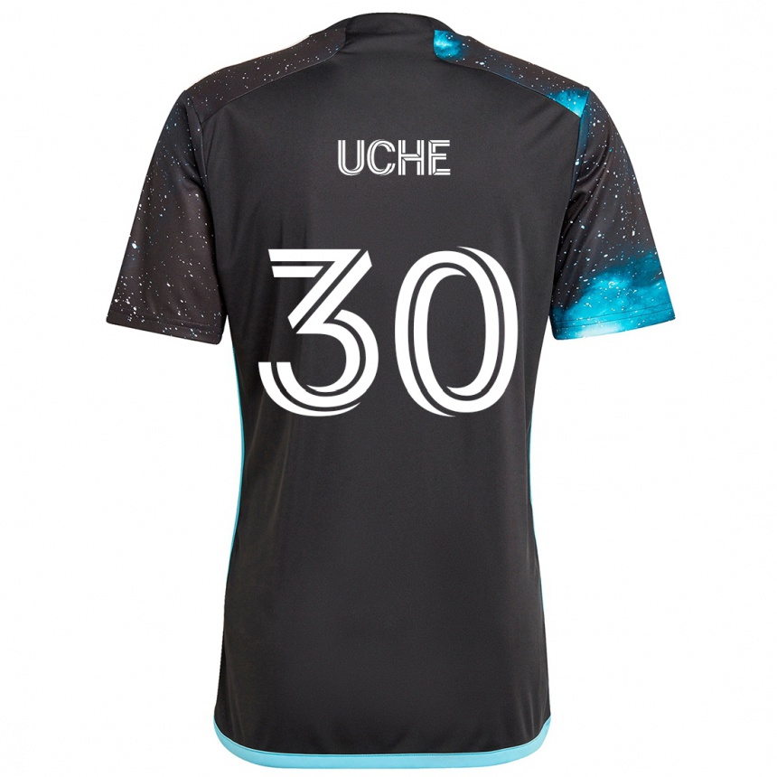 Kinder Fußball Cc Uche #30 Schwarz Blau Heimtrikot Trikot 2024/25 T-Shirt Luxemburg