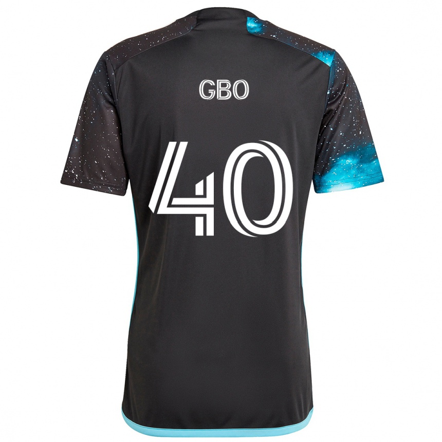 Kinder Fußball Cedrik Gbo #40 Schwarz Blau Heimtrikot Trikot 2024/25 T-Shirt Luxemburg