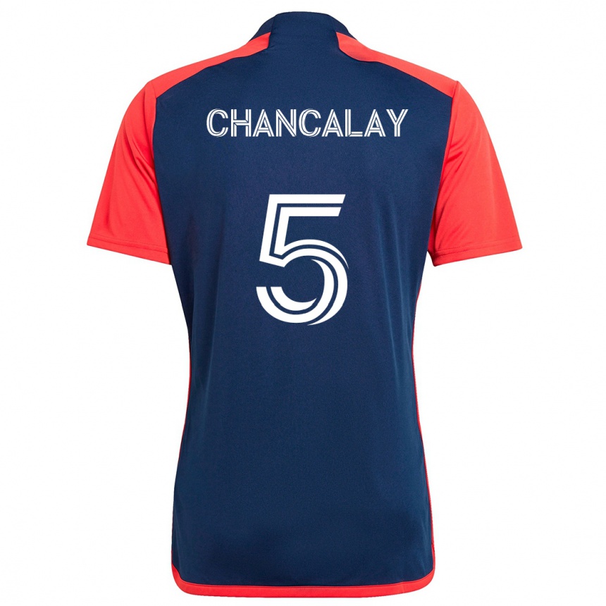 Kinder Fußball Tomás Chancalay #5 Blau Rot Heimtrikot Trikot 2024/25 T-Shirt Luxemburg