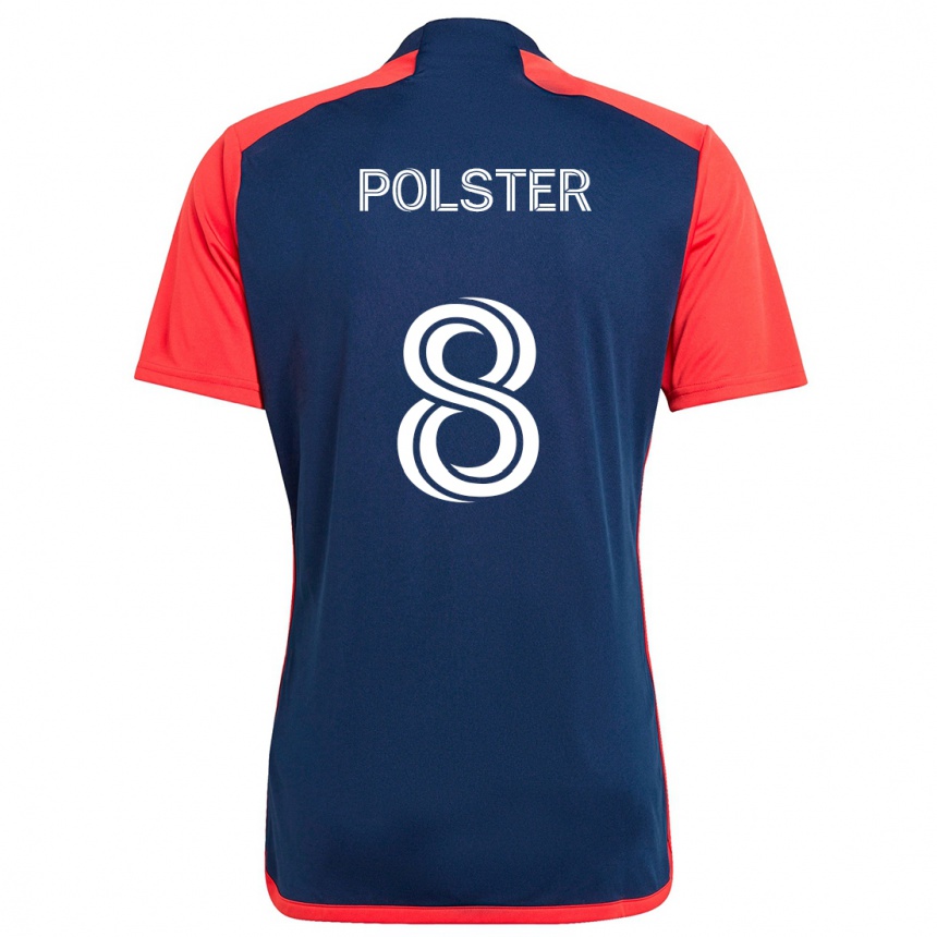 Kinder Fußball Matt Polster #8 Blau Rot Heimtrikot Trikot 2024/25 T-Shirt Luxemburg