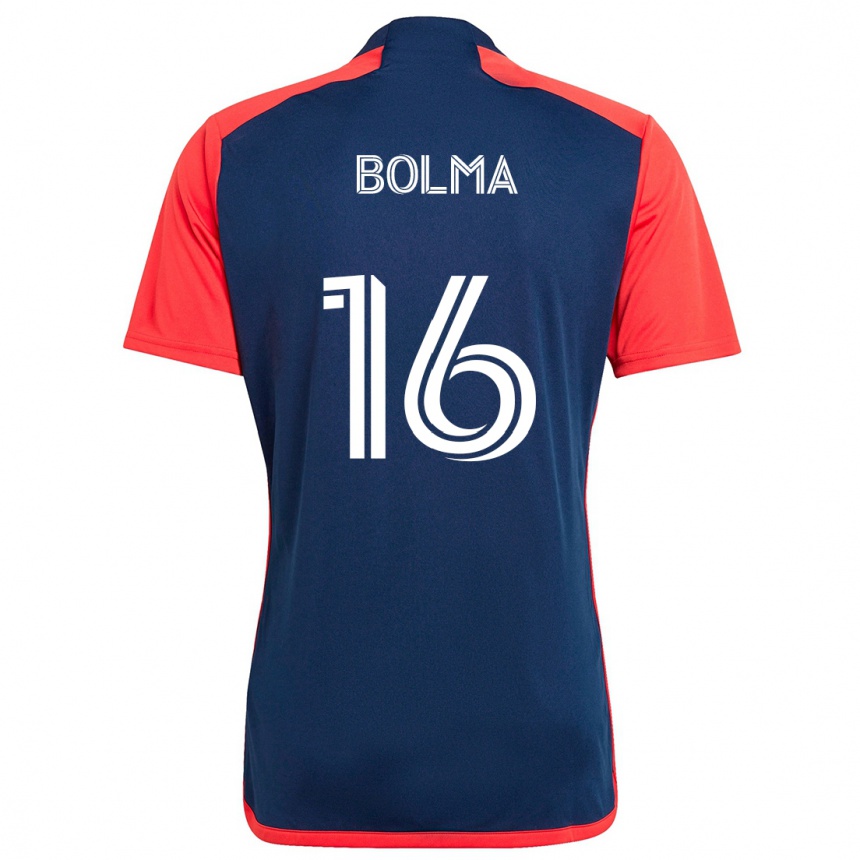 Kinder Fußball Josh Bolma #16 Blau Rot Heimtrikot Trikot 2024/25 T-Shirt Luxemburg