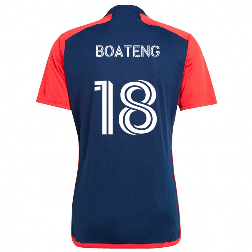 Kinder Fußball Emmanuel Boateng #18 Blau Rot Heimtrikot Trikot 2024/25 T-Shirt Luxemburg