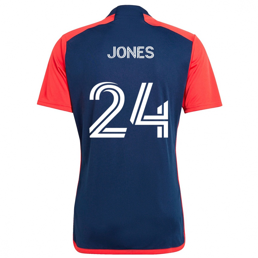 Kinder Fußball Dejuan Jones #24 Blau Rot Heimtrikot Trikot 2024/25 T-Shirt Luxemburg