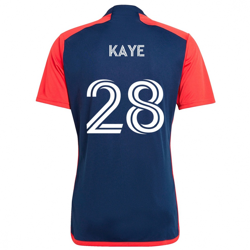 Kinder Fußball Mark-Anthony Kaye #28 Blau Rot Heimtrikot Trikot 2024/25 T-Shirt Luxemburg