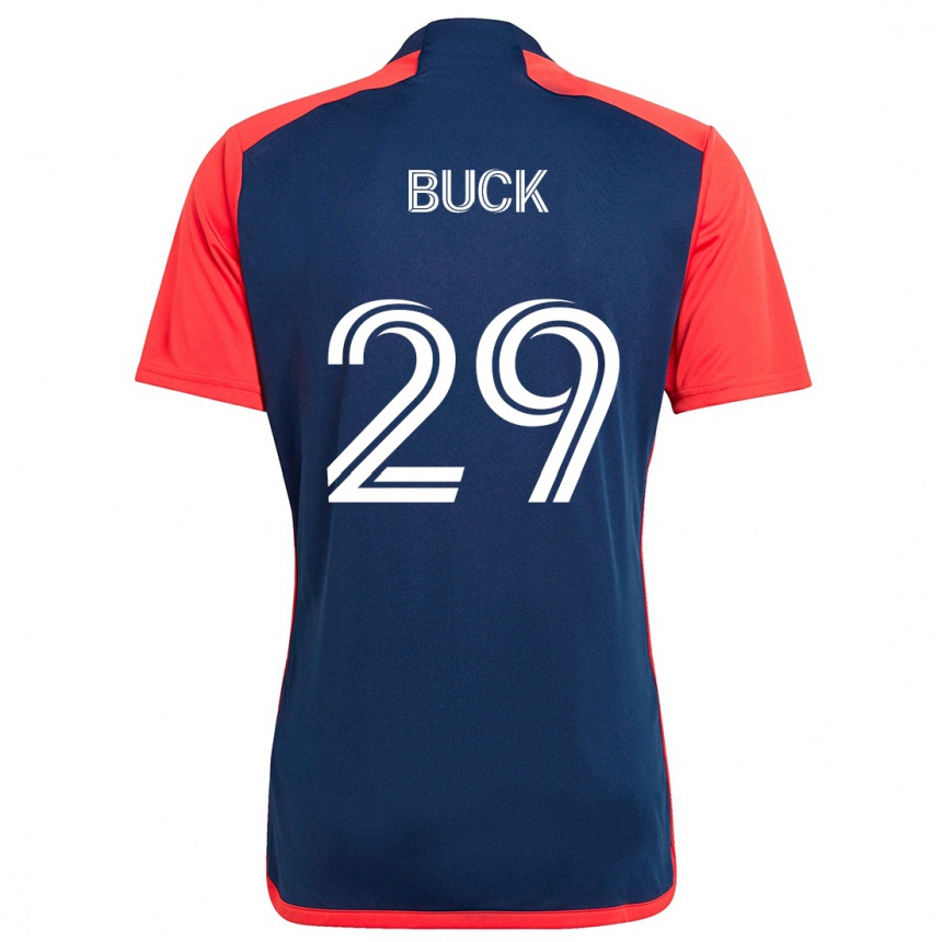 Kinder Fußball Noel Buck #29 Blau Rot Heimtrikot Trikot 2024/25 T-Shirt Luxemburg