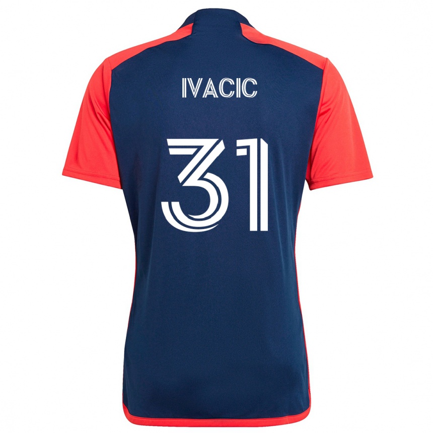 Kinder Fußball Aljaz Ivacic #31 Blau Rot Heimtrikot Trikot 2024/25 T-Shirt Luxemburg