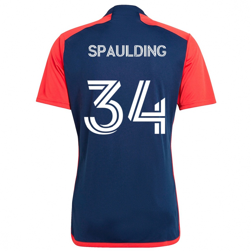 Kinder Fußball Ryan Spaulding #34 Blau Rot Heimtrikot Trikot 2024/25 T-Shirt Luxemburg