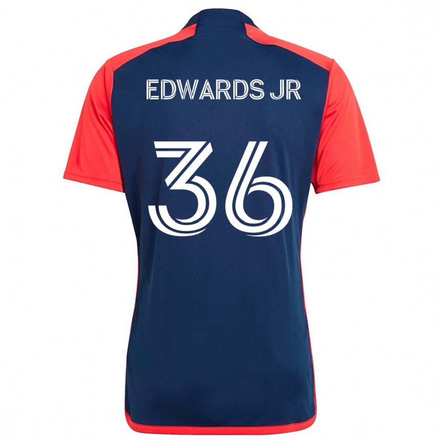 Kinder Fußball Earl Edwards Jr. #36 Blau Rot Heimtrikot Trikot 2024/25 T-Shirt Luxemburg