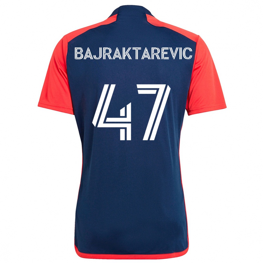 Kinder Fußball Esmir Bajraktarevic #47 Blau Rot Heimtrikot Trikot 2024/25 T-Shirt Luxemburg