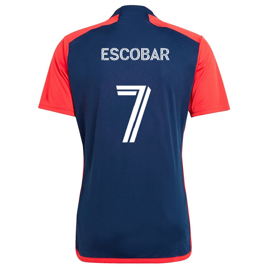 Kinder Fußball Olger Escobar #7 Blau Rot Heimtrikot Trikot 2024/25 T-Shirt Luxemburg