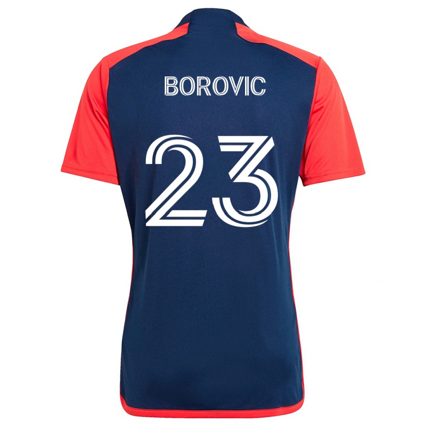 Kinder Fußball Luka Borovic #23 Blau Rot Heimtrikot Trikot 2024/25 T-Shirt Luxemburg