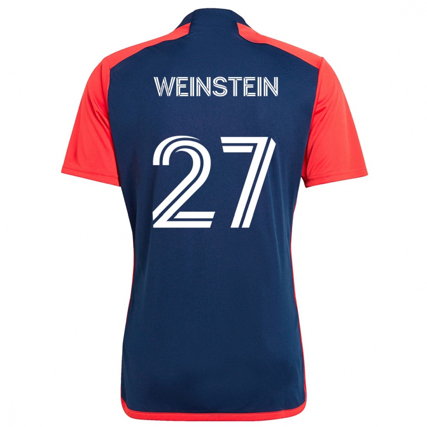 Kinder Fußball Max Weinstein #27 Blau Rot Heimtrikot Trikot 2024/25 T-Shirt Luxemburg