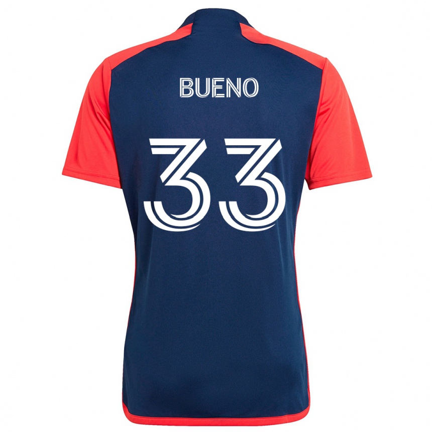 Kinder Fußball Brandonn Bueno #33 Blau Rot Heimtrikot Trikot 2024/25 T-Shirt Luxemburg