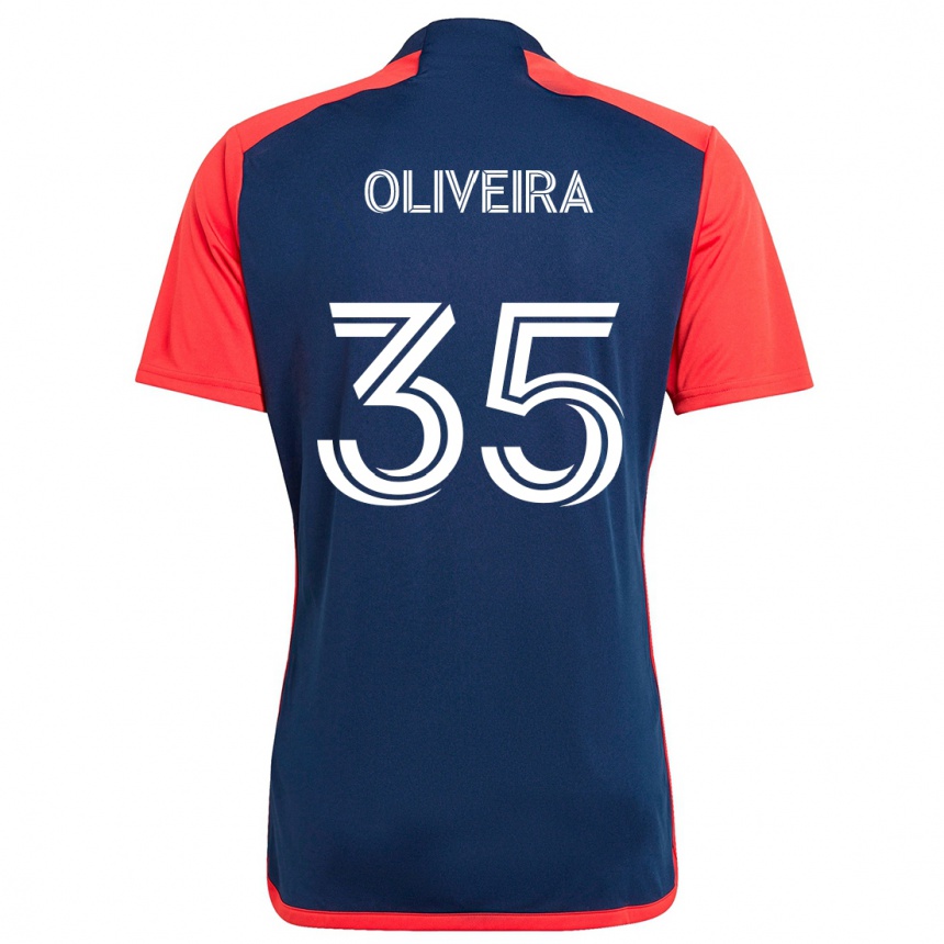 Kinder Fußball Cristiano Oliveira #35 Blau Rot Heimtrikot Trikot 2024/25 T-Shirt Luxemburg