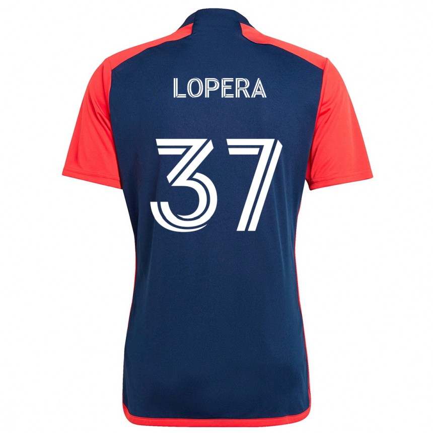 Kinder Fußball Steban Lopera #37 Blau Rot Heimtrikot Trikot 2024/25 T-Shirt Luxemburg