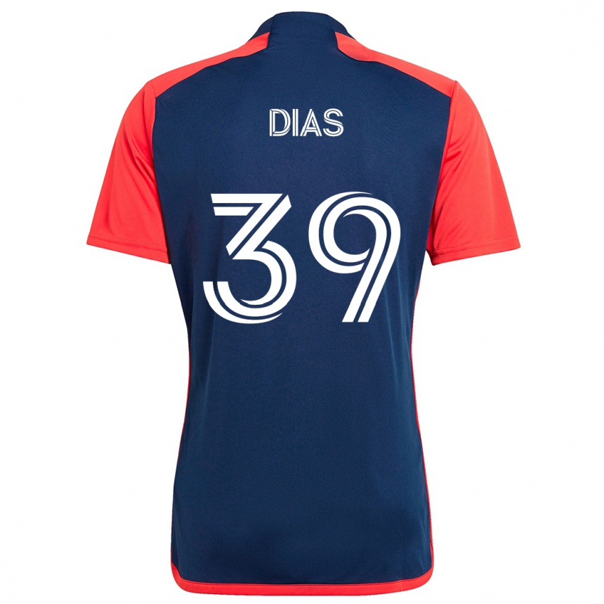 Kinder Fußball Marcos Dias #39 Blau Rot Heimtrikot Trikot 2024/25 T-Shirt Luxemburg