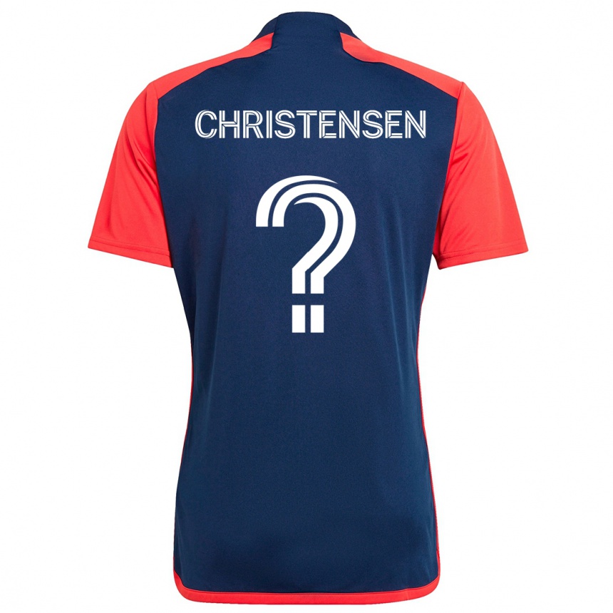 Kinder Fußball Kevin Christensen #0 Blau Rot Heimtrikot Trikot 2024/25 T-Shirt Luxemburg