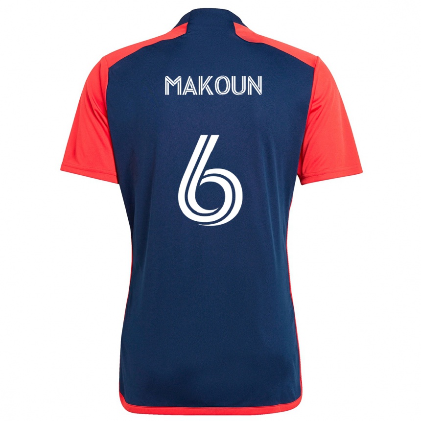 Kinder Fußball Christian Makoun #6 Blau Rot Heimtrikot Trikot 2024/25 T-Shirt Luxemburg