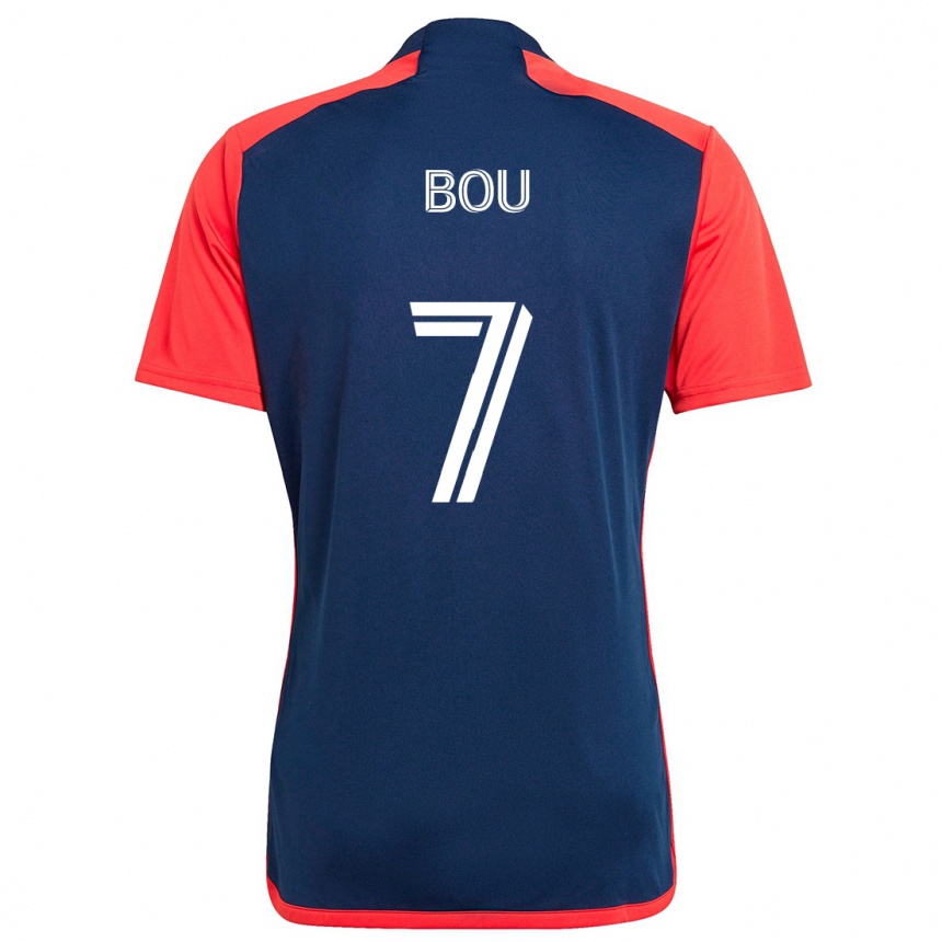 Kinder Fußball Gustavo Bou #7 Blau Rot Heimtrikot Trikot 2024/25 T-Shirt Luxemburg