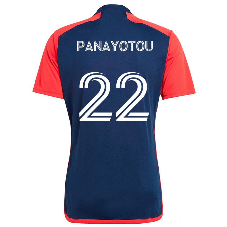 Kinder Fußball Jack Panayotou #22 Blau Rot Heimtrikot Trikot 2024/25 T-Shirt Luxemburg