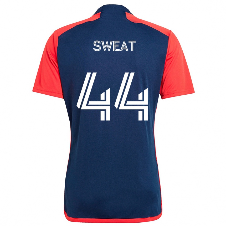 Kinder Fußball Ben Sweat #44 Blau Rot Heimtrikot Trikot 2024/25 T-Shirt Luxemburg