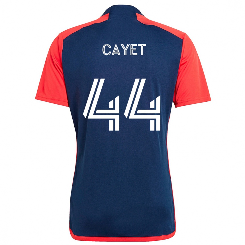 Kinder Fußball Pierre Cayet #44 Blau Rot Heimtrikot Trikot 2024/25 T-Shirt Luxemburg