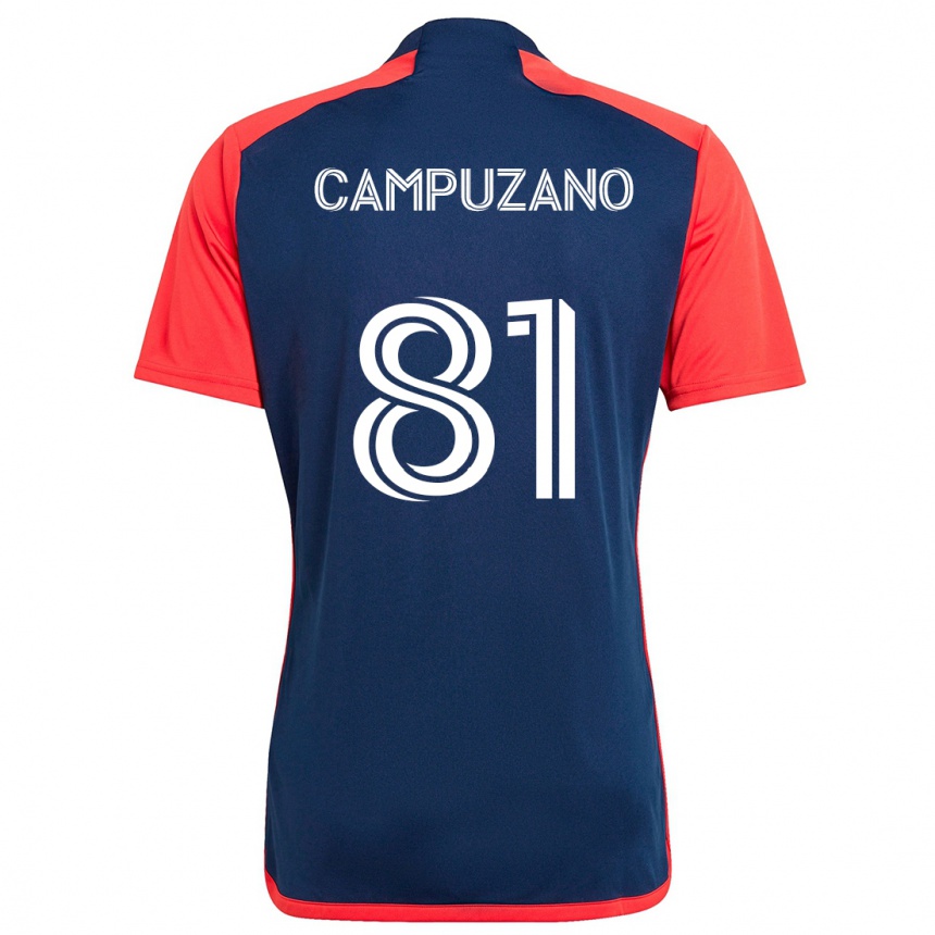 Kinder Fußball Nico Campuzano #81 Blau Rot Heimtrikot Trikot 2024/25 T-Shirt Luxemburg