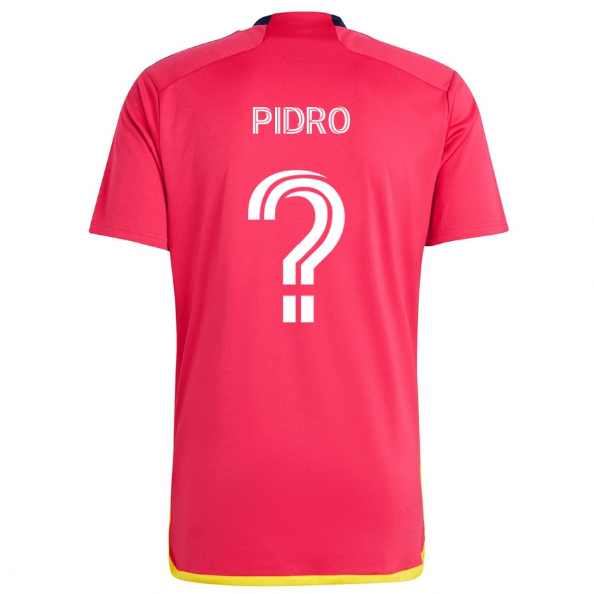 Kinder Fußball Selmir Pidro #0 Rot Blau Heimtrikot Trikot 2024/25 T-Shirt Luxemburg