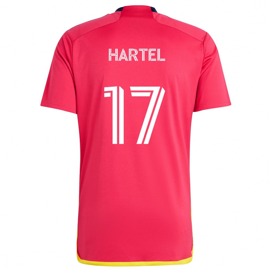 Kinder Fußball Marcel Hartel #17 Rot Blau Heimtrikot Trikot 2024/25 T-Shirt Luxemburg