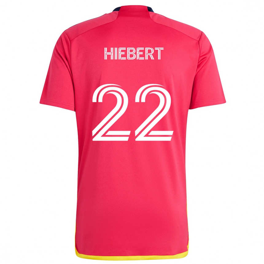 Kinder Fußball Kyle Hiebert #22 Rot Blau Heimtrikot Trikot 2024/25 T-Shirt Luxemburg