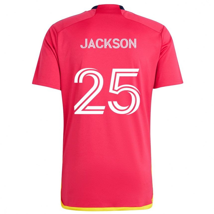 Kinder Fußball Aziel Jackson #25 Rot Blau Heimtrikot Trikot 2024/25 T-Shirt Luxemburg