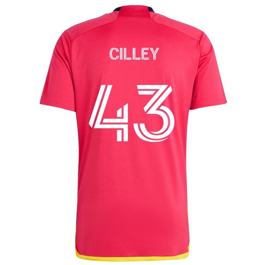 Kinder Fußball Cam Cilley #43 Rot Blau Heimtrikot Trikot 2024/25 T-Shirt Luxemburg